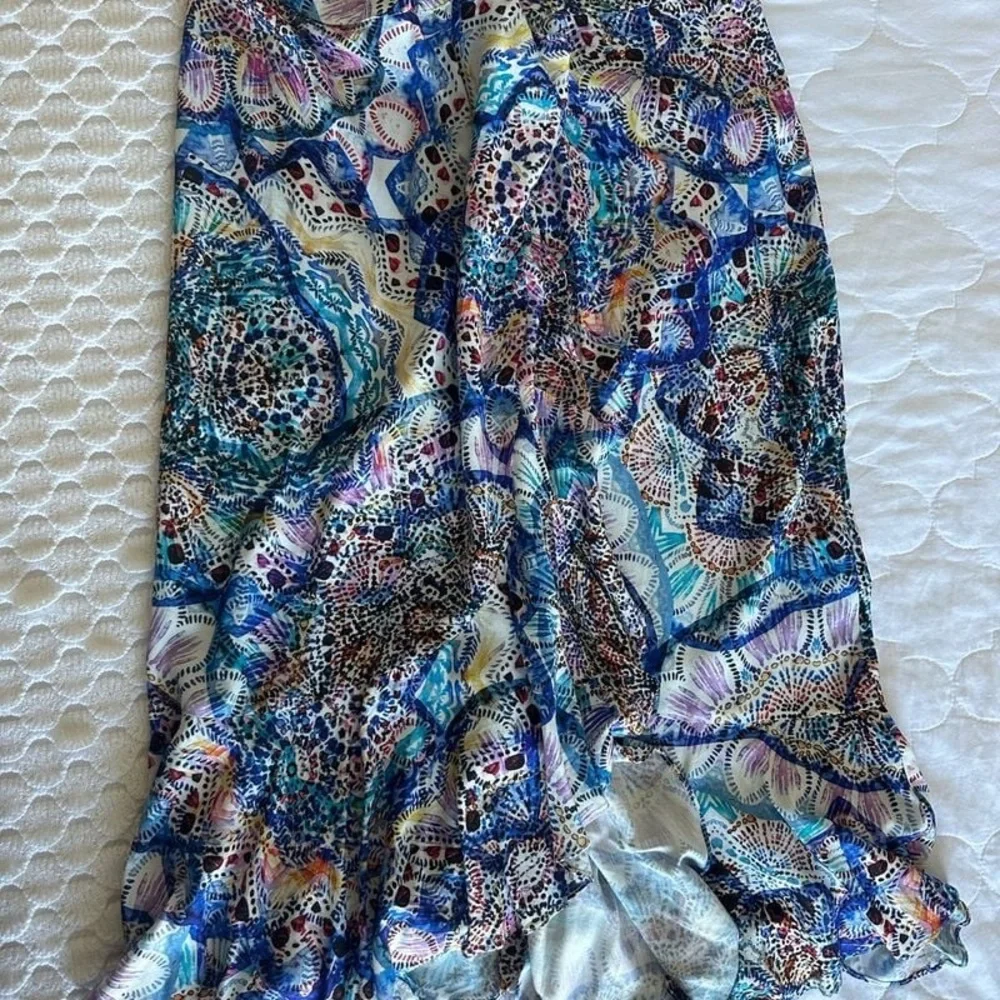 Sheer Blue Medallion V-Neck Women's Swim Coverup